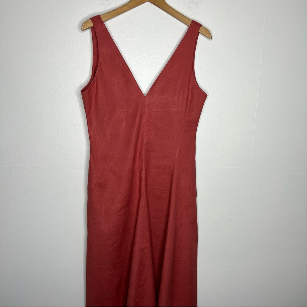 Theory Tadayon Stretch Midi Dress V-Neck Sz 4 - Picture 6 of 8